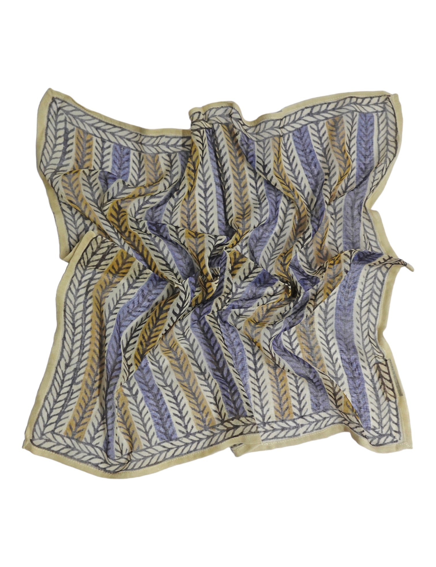 Block printed Frontier bandana laid flat against white