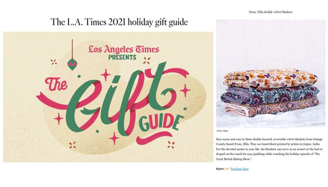 From, Mila featured in the LA Times Gift Guide