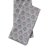 Block printed Blossom floral cotton napkins, folded and laid flat.