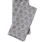 Block printed Blossom floral cotton napkins, folded and laid flat.