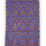 Adria block printed hand towel open and laid flat on a white background