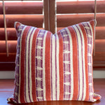 Mojave block print pillow on a wooden desk