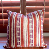 Mojave block print pillow on a wooden desk