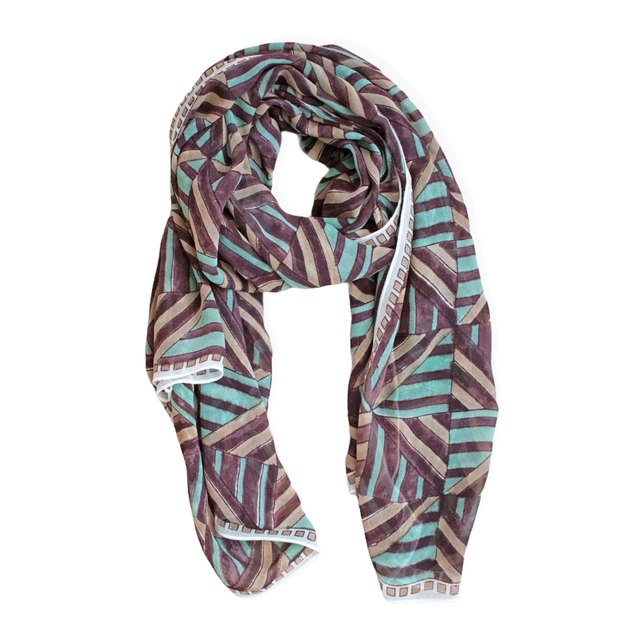 layla georgette scarf looped flat against white