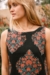 Block print Ana sleeveless maxi dress