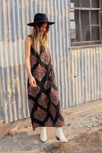 Block print Ana sleeveless maxi dress