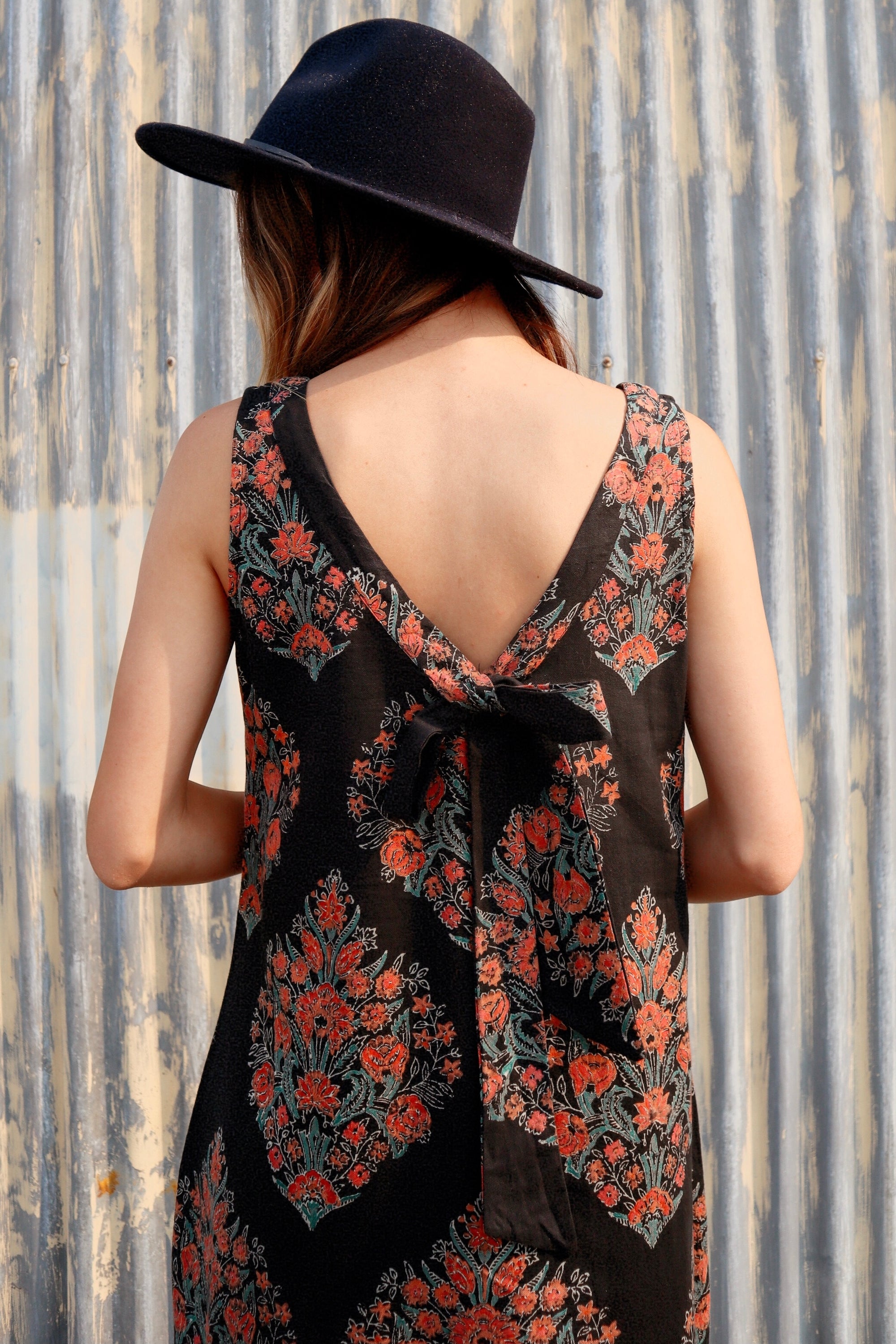 Block print Ana sleeveless maxi dress