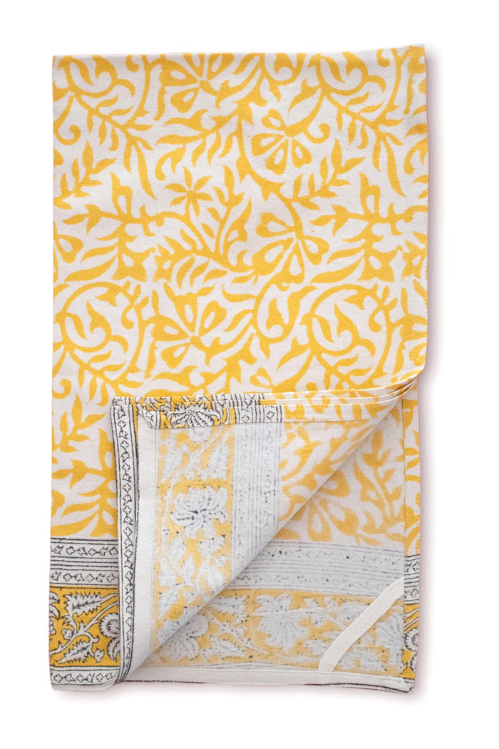 Limon Kitchen Towel, folded with corner open showing one of the loops