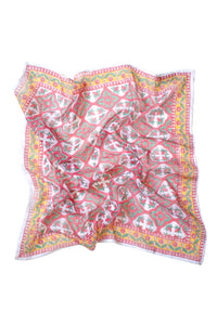 Block print Zoe Bandana laid flat against a white background