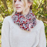 alia georgette scarf bundled around the neck
