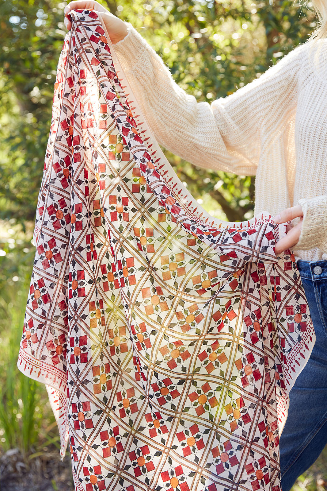 alia georgette scarf held wide open