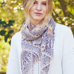 alice georgette scarf tied around the neck