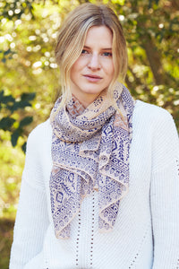 alice georgette scarf tied around the neck
